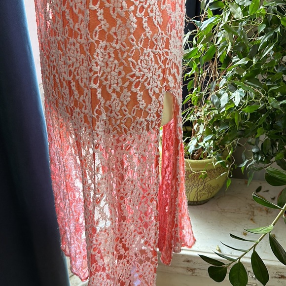 🦄UNICORN🦄Coral & White Lace LuLaRoe Joy EUC - Picture 10 of 12